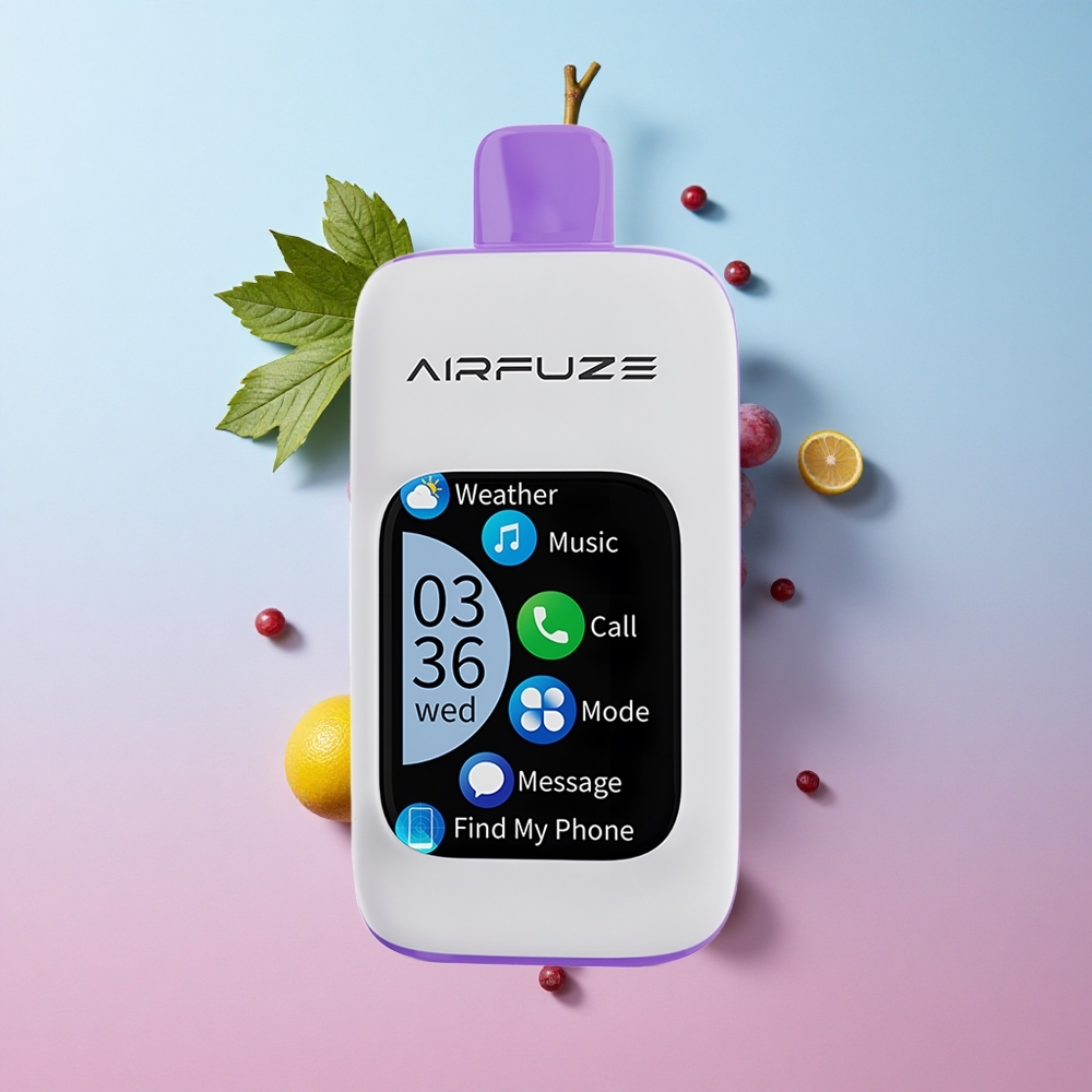 AirFuze Smart 30000 Puffs Jednokratna Vape Grozdani Prasak 2.01"TFT ekran s osjetom na dodir Type-C Croatia Vape Wholesale