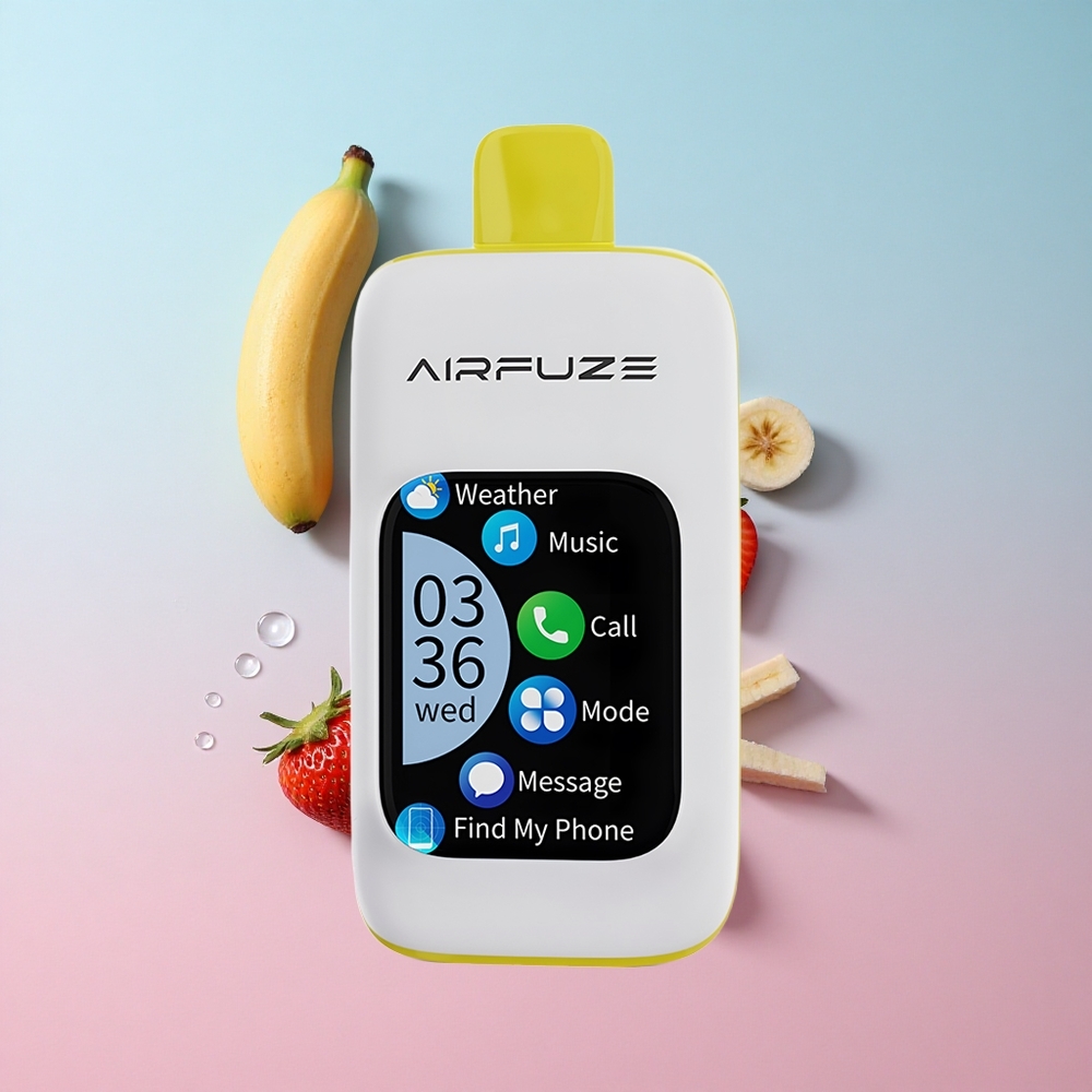 AirFuze Smart 30000 Puffs Jednokratna Vape Jagoda Banana 2.01" TFT ekran s osjetom na dodir, Type-C Croatia Vape Wholesale