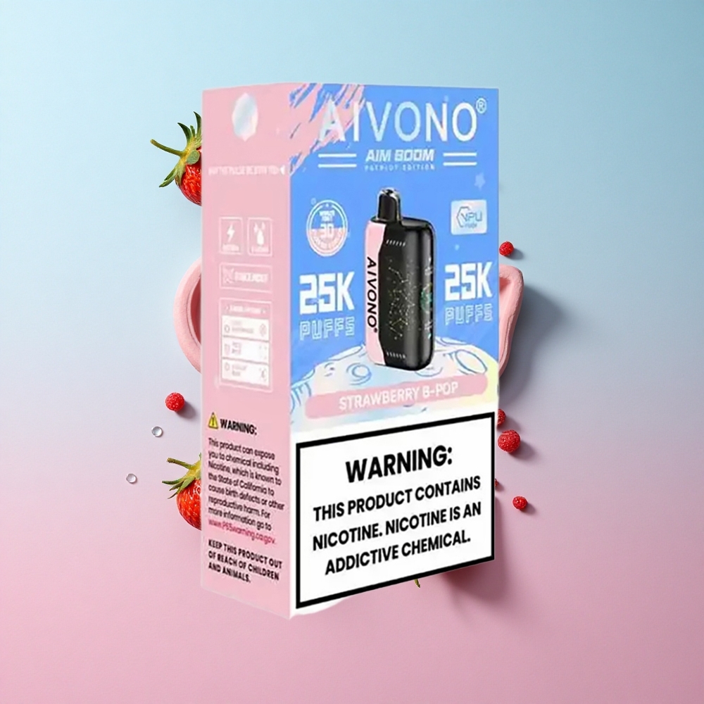 Aivono AIM BOOM 25000 Puffs Jagoda B Pop 28ml Kapacitet E-Tekućine Type-C Punjenje Croatia Vape Wholesale