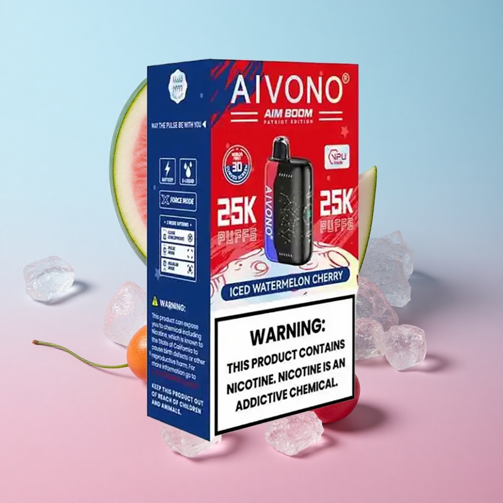 Aivono AIM BOOM 25000 Puffs Ledena Lubenica-Trešnja 28ml Kapacitet E-Tekućine Croatia Vape Wholesale