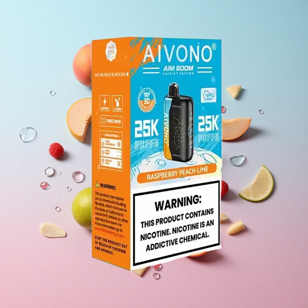 Aivono AIM BOOM 25000 Puffs Malina Breskva Limeta 28ml Kapacitet Tekućine Croatia Vape Wholesale