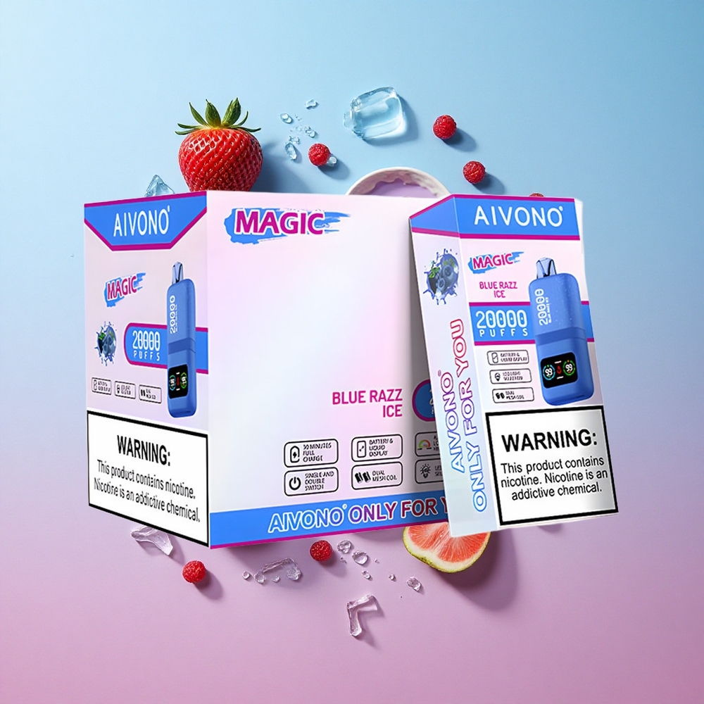 Aivono AIM MAGIC 20000 Puffs Plavi razz led Dual Mesh Coils Croatia Vape Wholesale