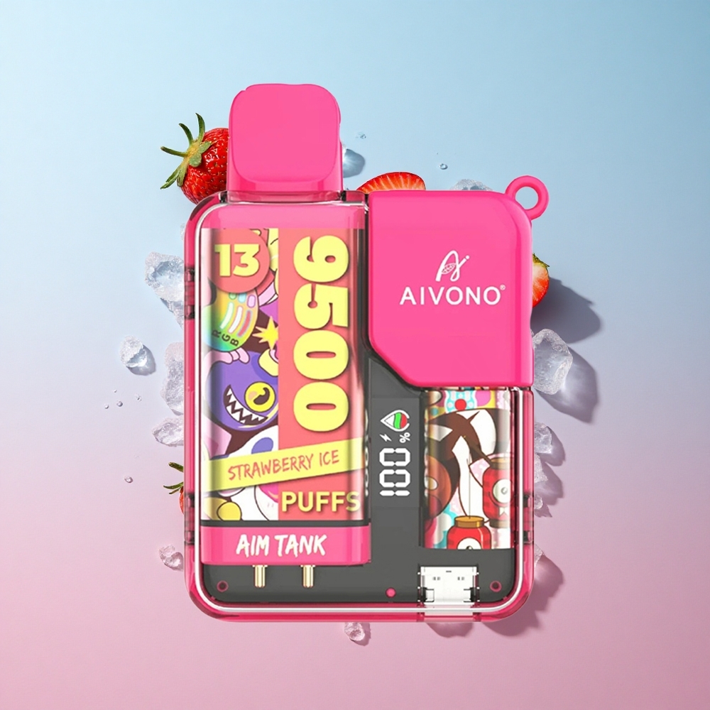 Aivono AIM-TANK 9500 Puffs Jagoda Led 18ml Kapacitet Tekutine 650mAh Baterija Croatia Vape Wholesale