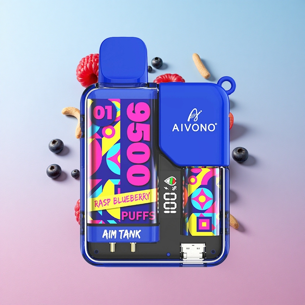 Aivono AIM-TANK 9500 Puffs Malina Borovnica 18ml Kapacitet 650mAh Baterija LCD Display Croatia Vape Wholesale