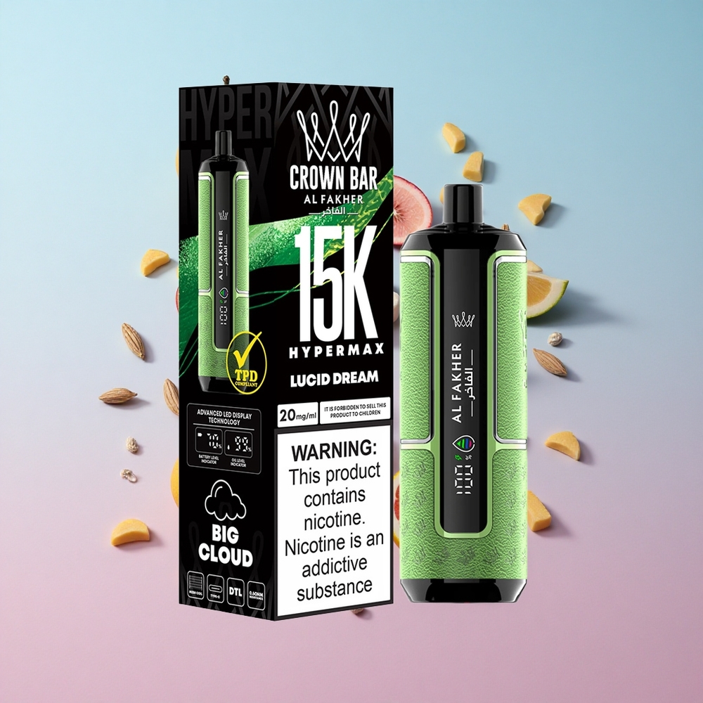 Al Fakher Crown Bar 15K Hypermax Jednokratna Vape Kit Lucid San (22ml, 15000 Puffova) Croatia Vape Wholesale