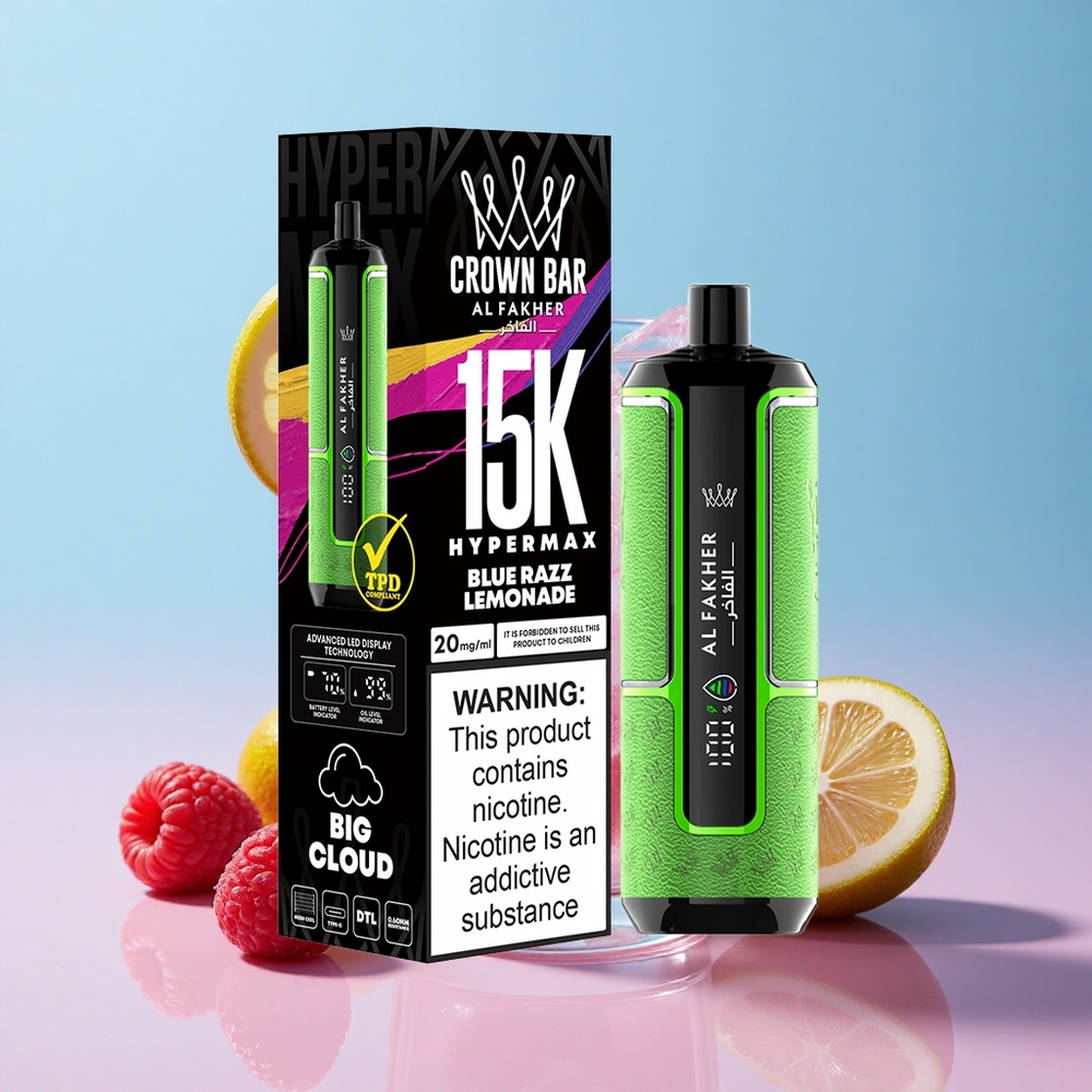 Al Fakher Crown Bar 15K Plavi Malina Limunada Croatia Vape Wholesale