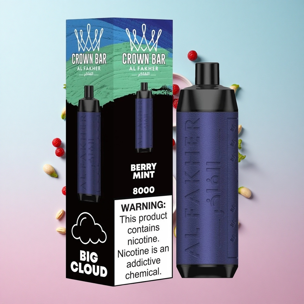 Al Fakher Crown Bar 8000 Bobičasta Metvica Jednokratna Vape 18ml Kapacitet E-Tečnosti Croatia Vape Wholesale