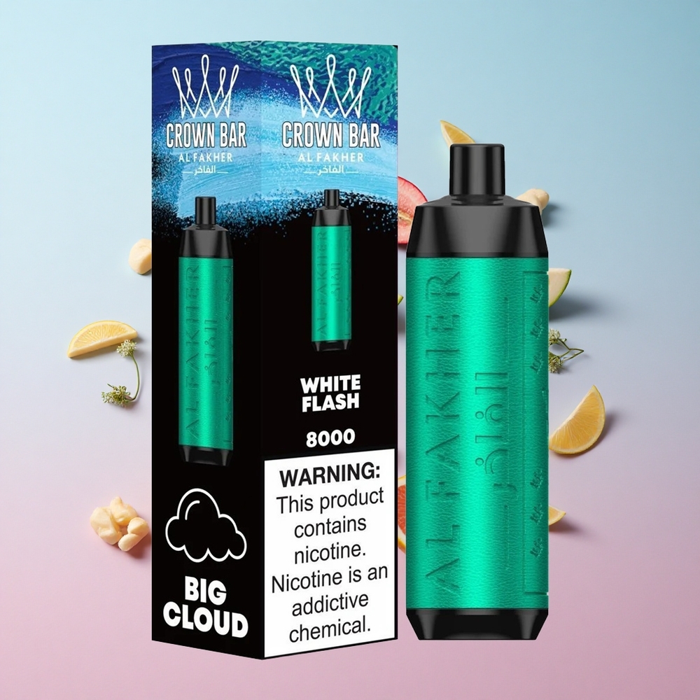 Al Fakher Crown Bar 8000 Crystal Jednokratna Vape Bijeli Bljesak 8000 Puffs Croatia Vape Wholesale