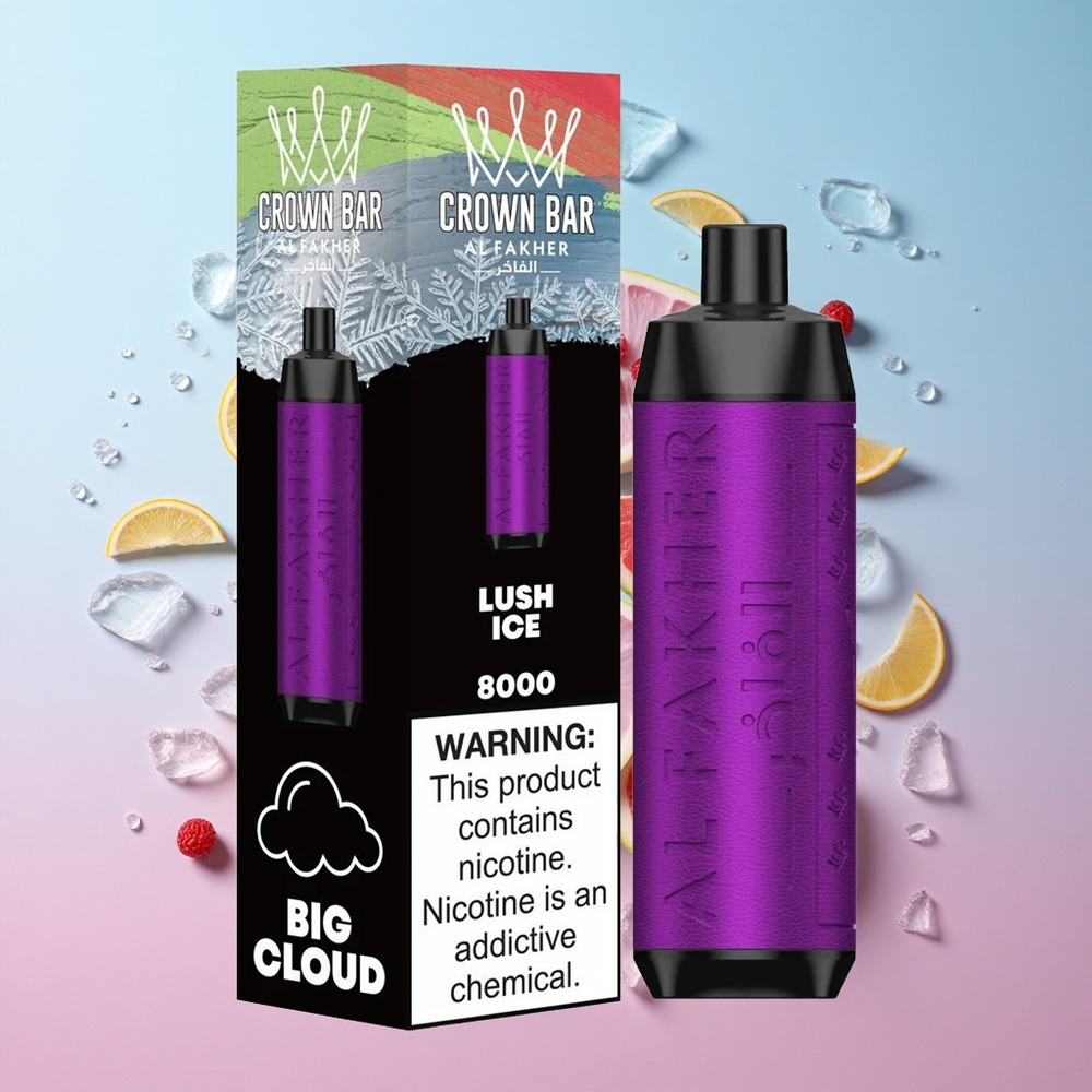Al Fakher Crown Bar 8000 Crystal Jednokratna Vape Ledeni Lush 18ml Kapacitet Tekućine Croatia Vape Wholesale