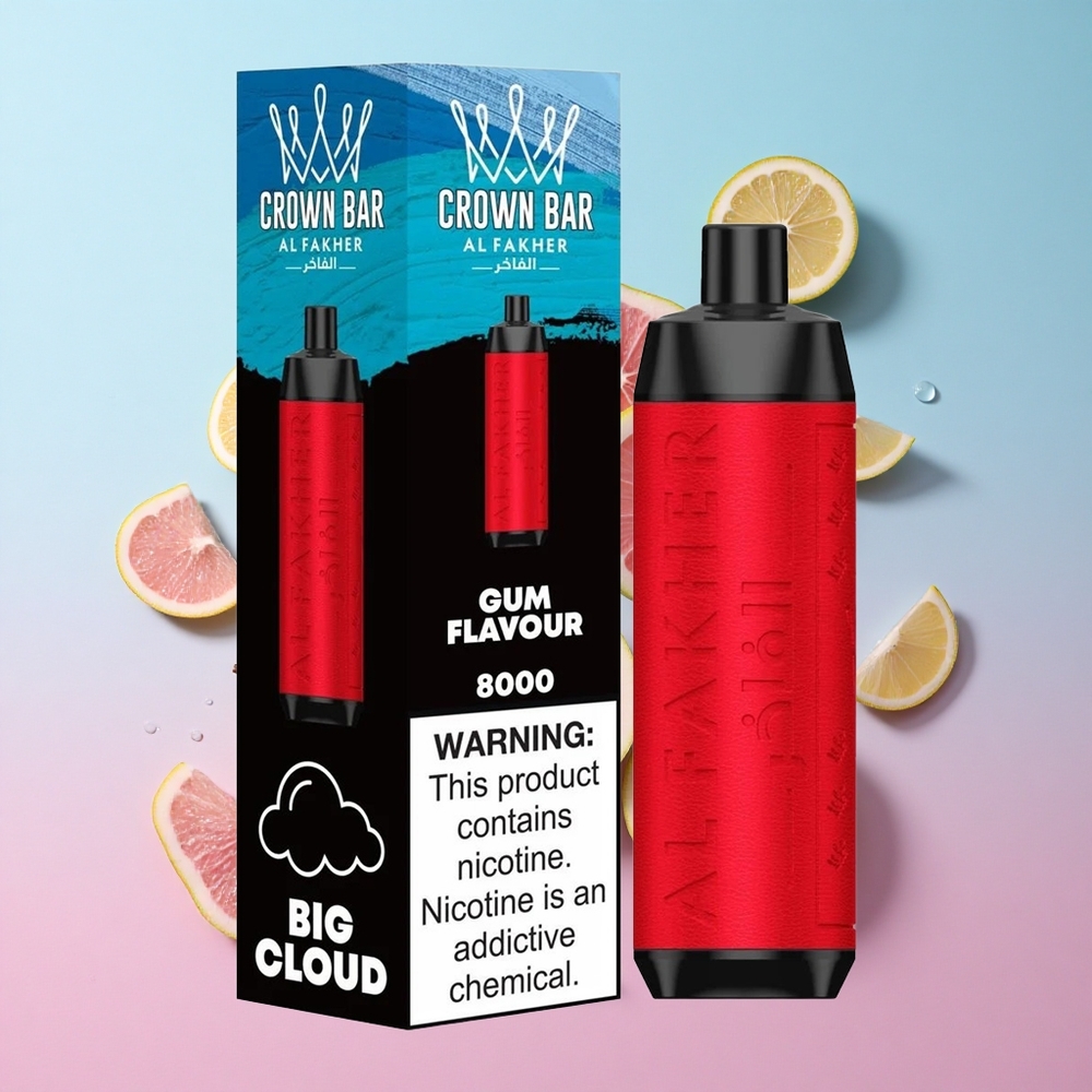 Al Fakher Crown Bar 8000 Crystal Jednokratni Vape Okus žvakaće gume sa 8000 dimova Croatia Vape Wholesale