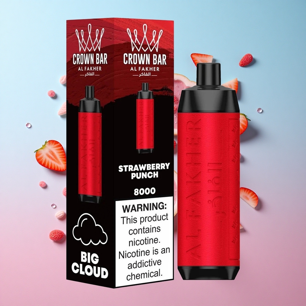 Al Fakher Crown Bar 8000 Jagoda Punch 18ml e-Liquid Kapacitet Croatia Vape Wholesale