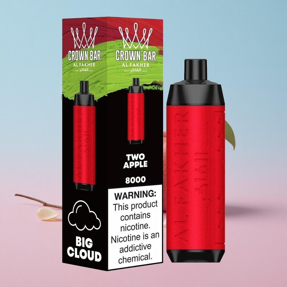 Al Fakher Crown Bar 8000 Kristal Jednokratna Vape Dvije Jabuke 18ml Kapacitet e-tekućine Croatia Vape Wholesale