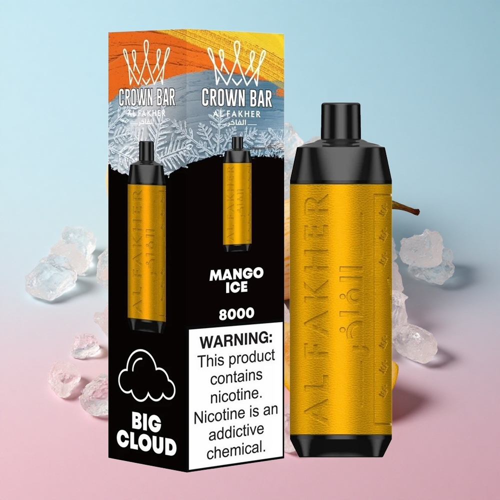 Al Fakher Crown Bar 8000 Kristal Jednokratna Vape Mango Led 8000 Puffs Croatia Vape Wholesale