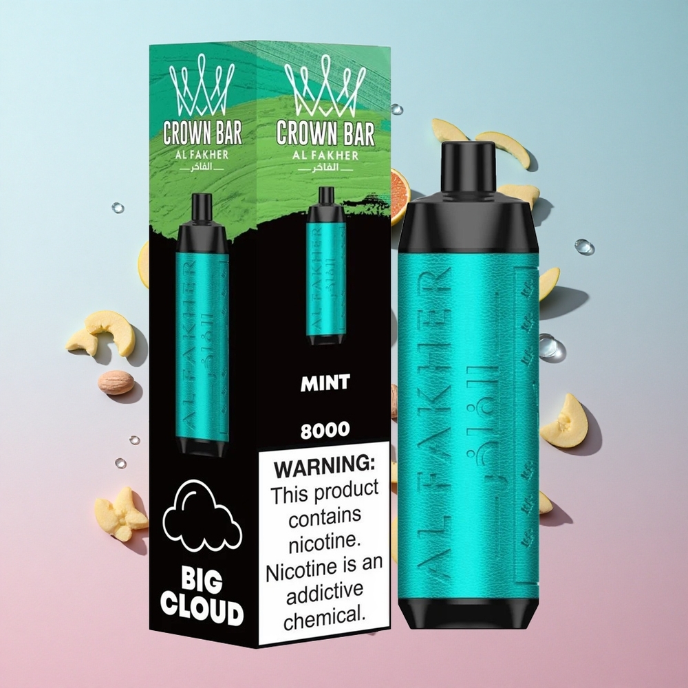 Al Fakher Crown Bar 8000 Kristal Jednokratna Vape Peppermint 18ml Kapacitet e-Tekućine Croatia Vape Wholesale