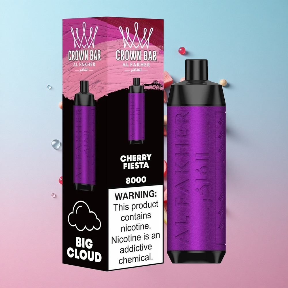 Al Fakher Crown Bar 8000 Kristal Jednokratna Vape Trešnja Fiesta 18ml Kapacitet Tekućine Croatia Vape Wholesale