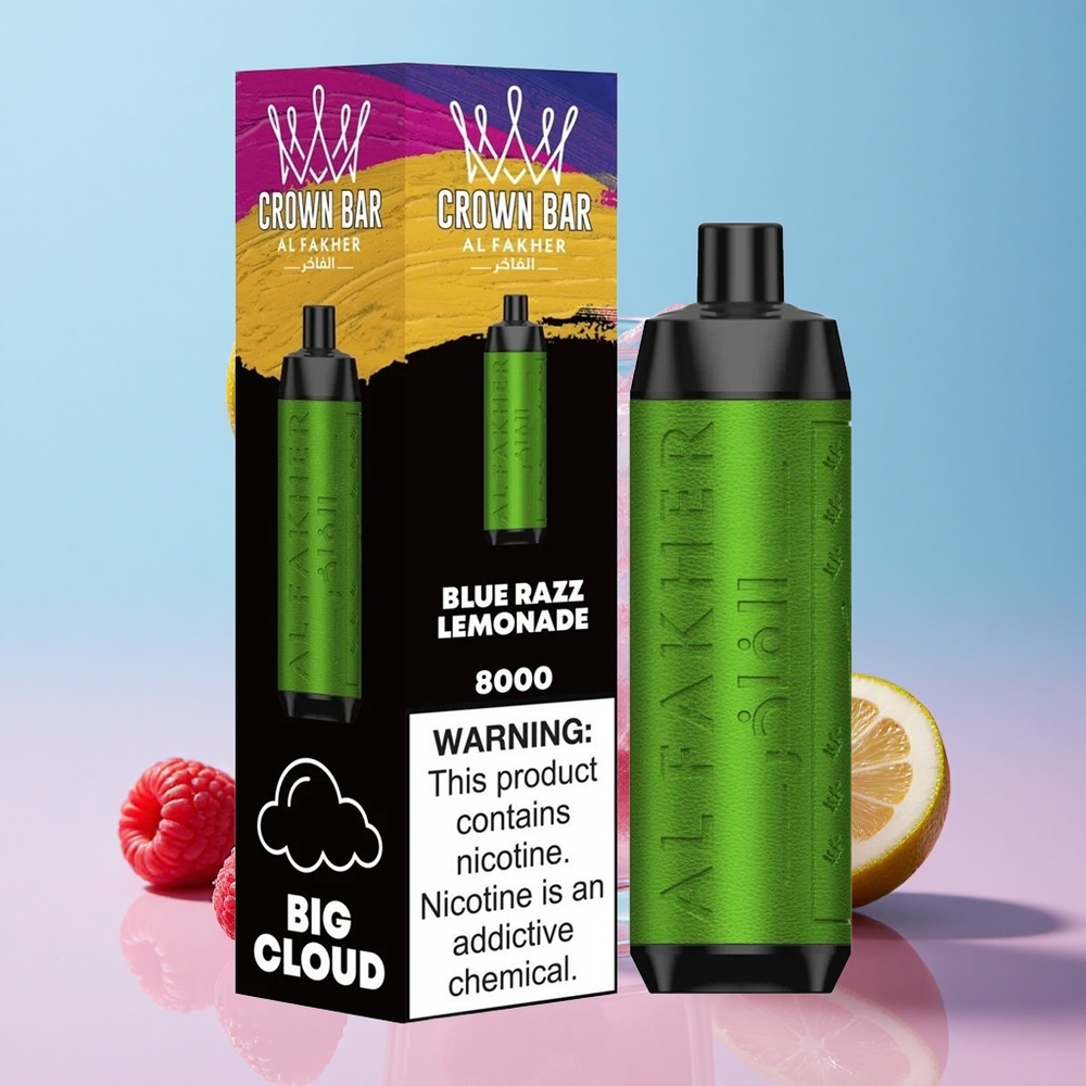 Al Fakher Crown Bar 8000 Plava Malina Limunada 18ml e-Liquid Croatia Vape Wholesale