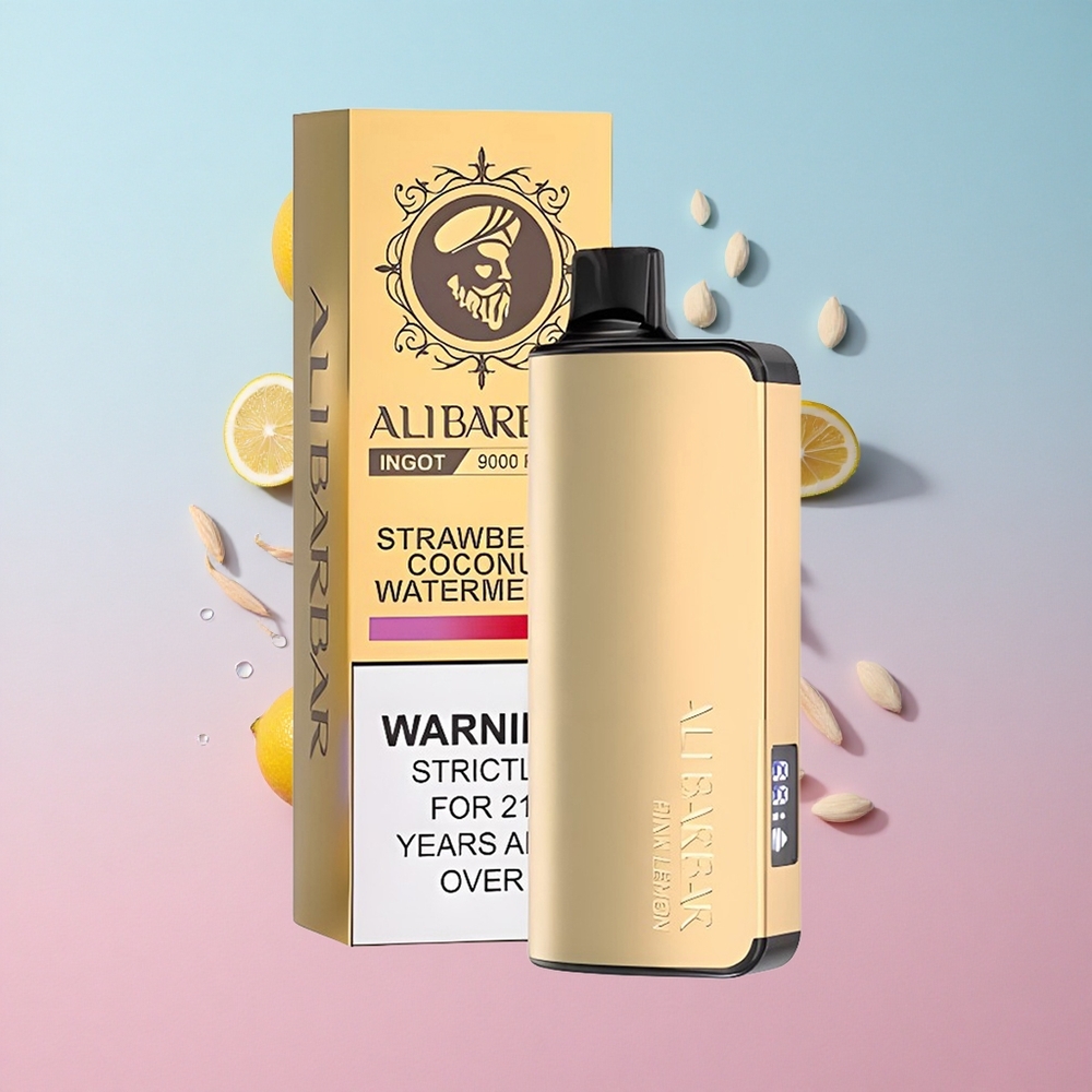 Alibarbar Ingot 9000 Puffs Jednokratna Vape Ružičasti Limun 22ml E-tekućina LED Display Croatia Vape Wholesale