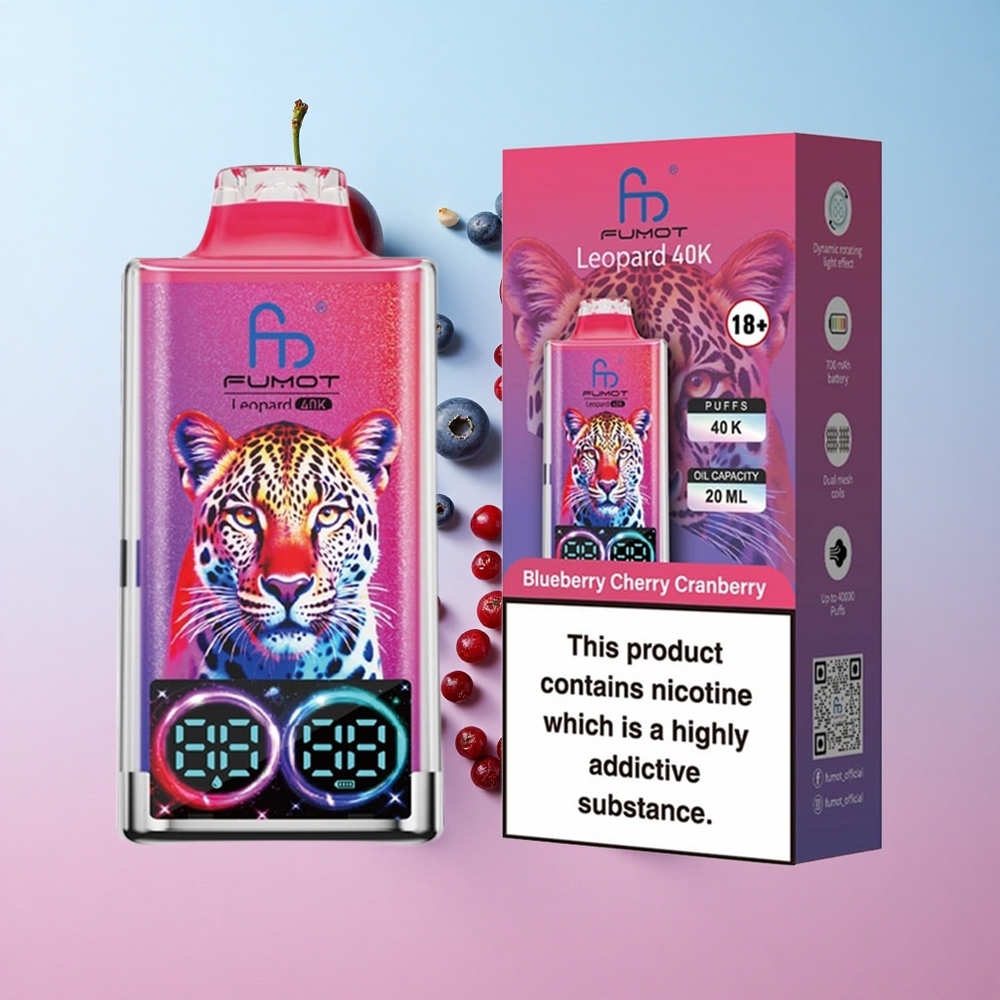 Fumot Leopard 40K Puffs Borova Trešnja Brusnica Dual Mesh Croatia Vape Wholesale
