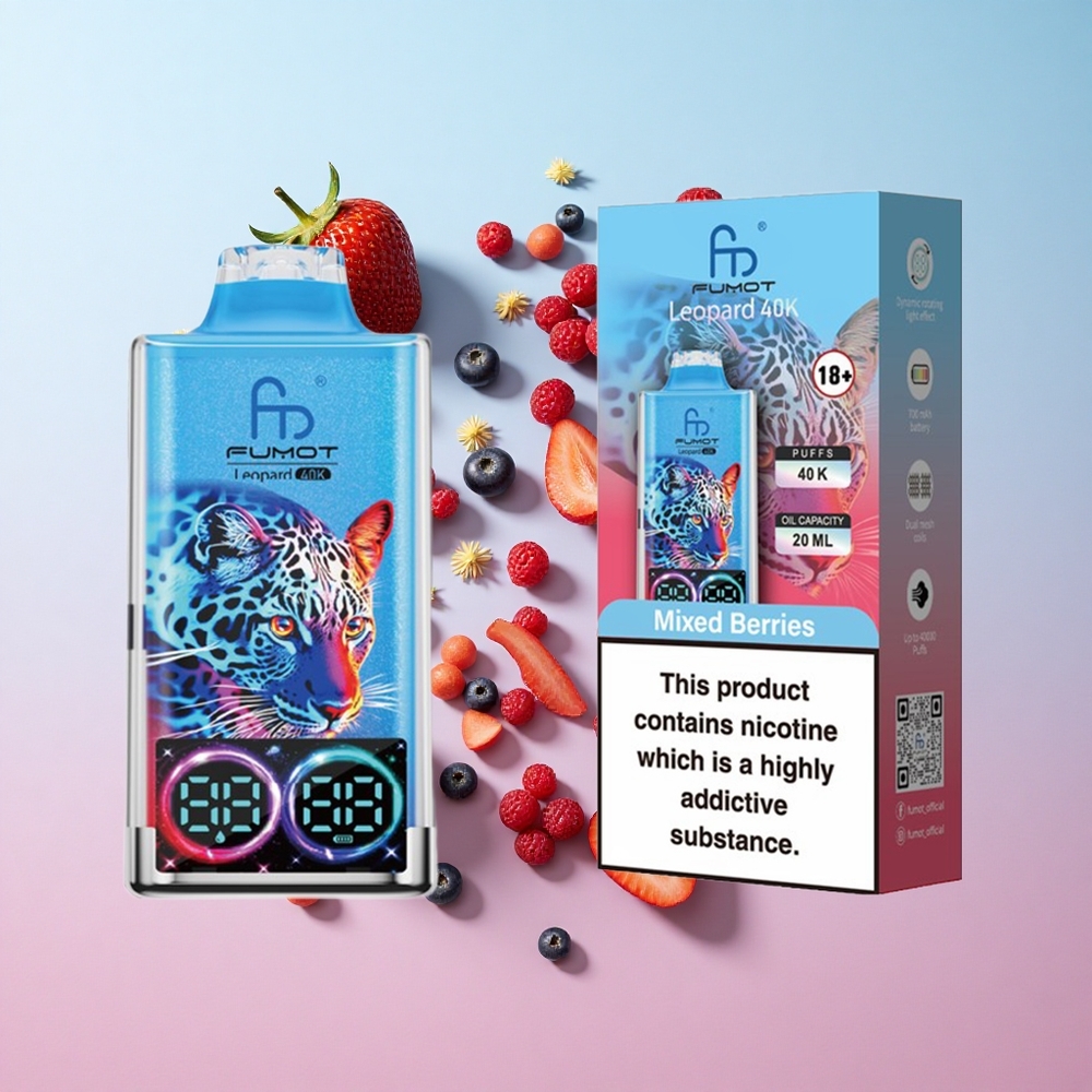 Fumot Leopard 40K Puffs Jednokratna Vape Mješavina Bobica Dual Mesh Croatia Vape Wholesale