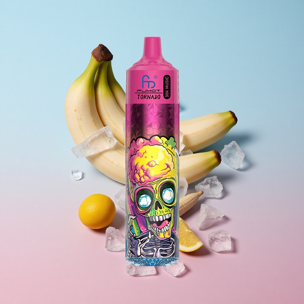 Fumot RandM Tornado 30000 Puffs Banana Ice 30mL LED Display Croatia Vape Wholesale