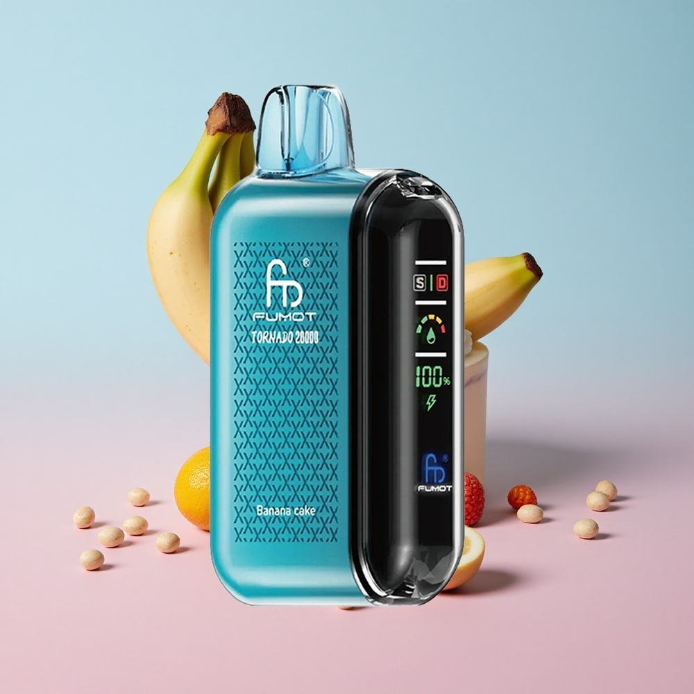Fumot Tornado 20000 Puffs Banana Cake Dual Mesh Coil Croatia Vape Wholesale
