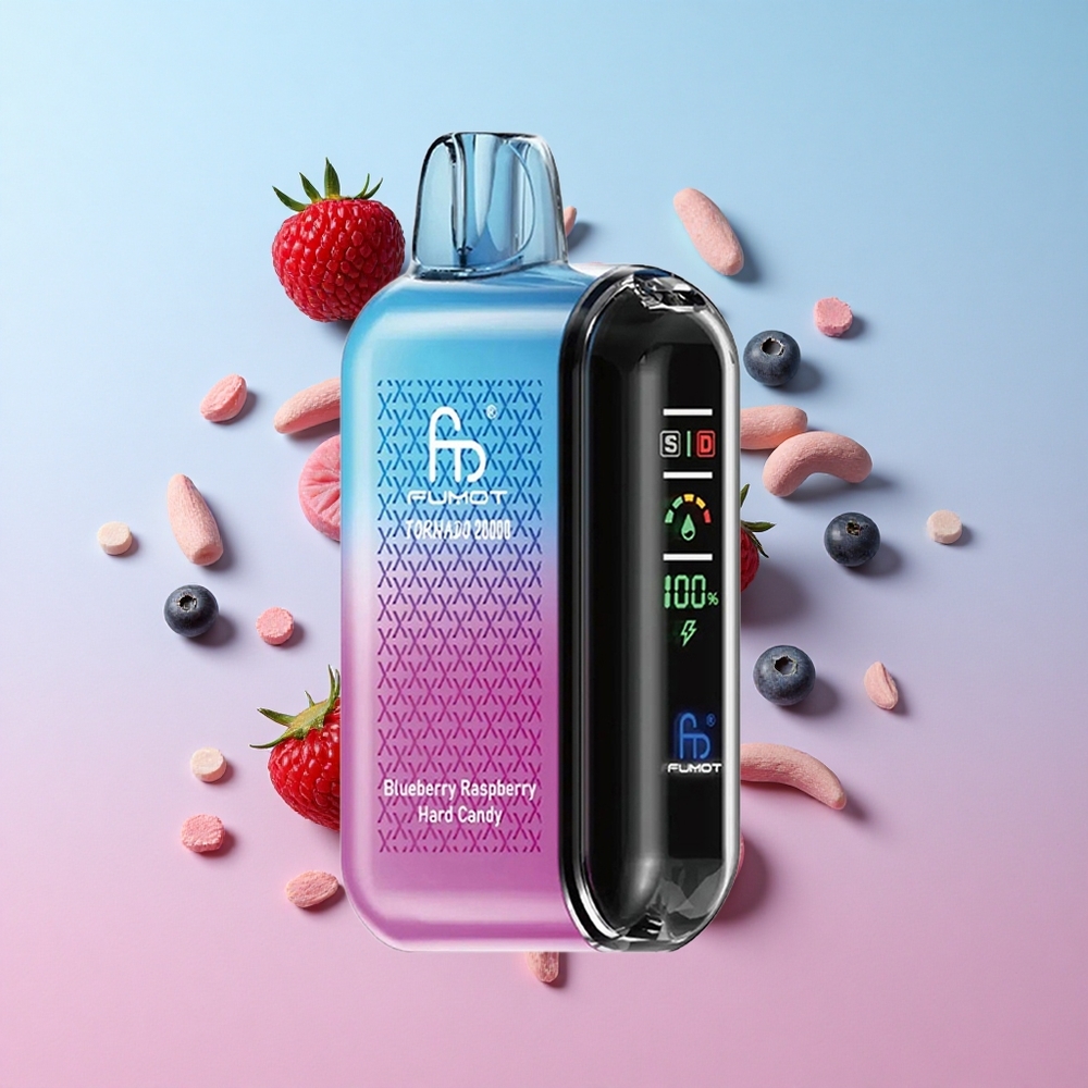Fumot Tornado 20000 Puffs Borovnica Malina Tvrdi Bombon Dual Mesh Coil Croatia Vape Wholesale