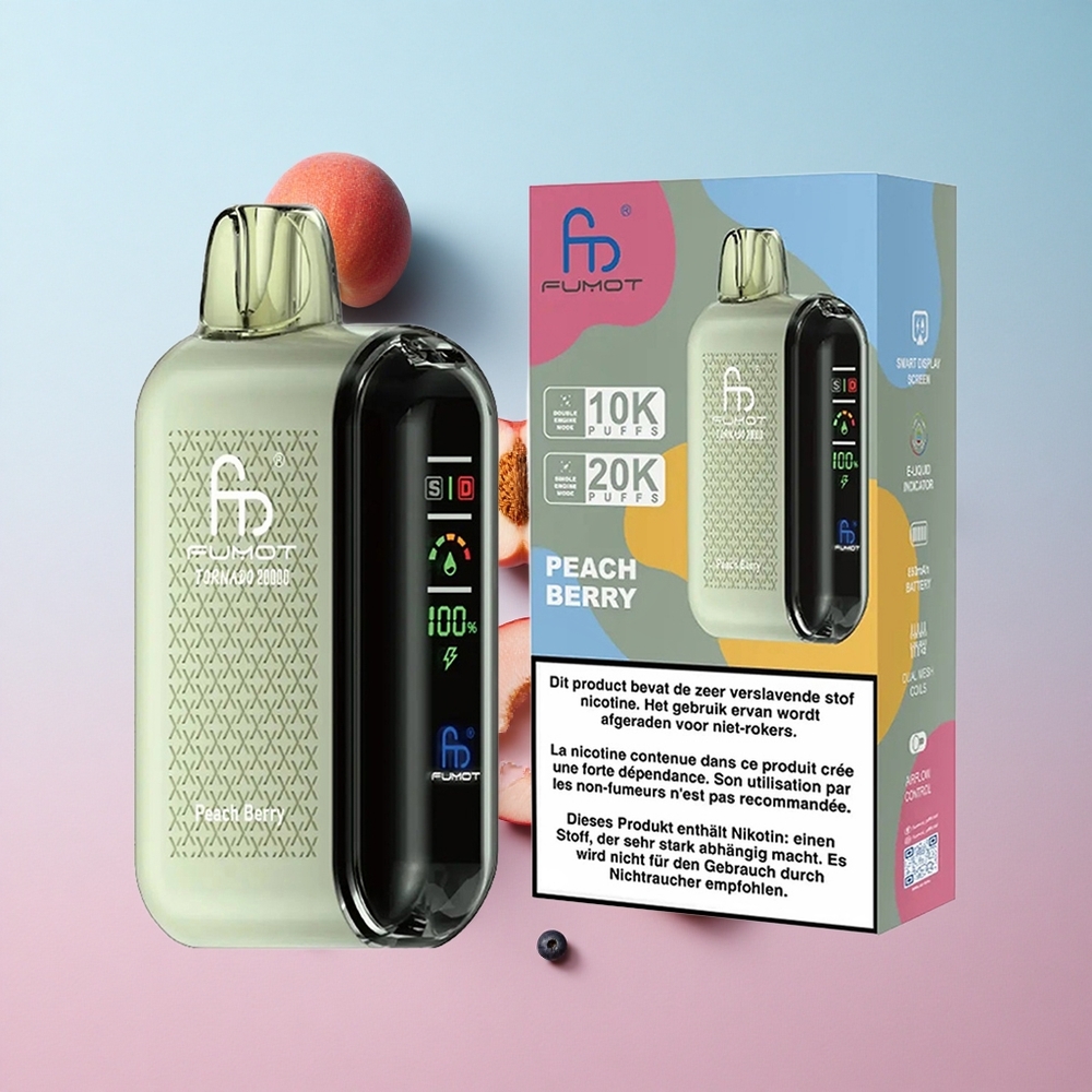 Fumot Tornado 20000 Puffs Breskva-Bobica Dual Mesh Coil Croatia Vape Wholesale