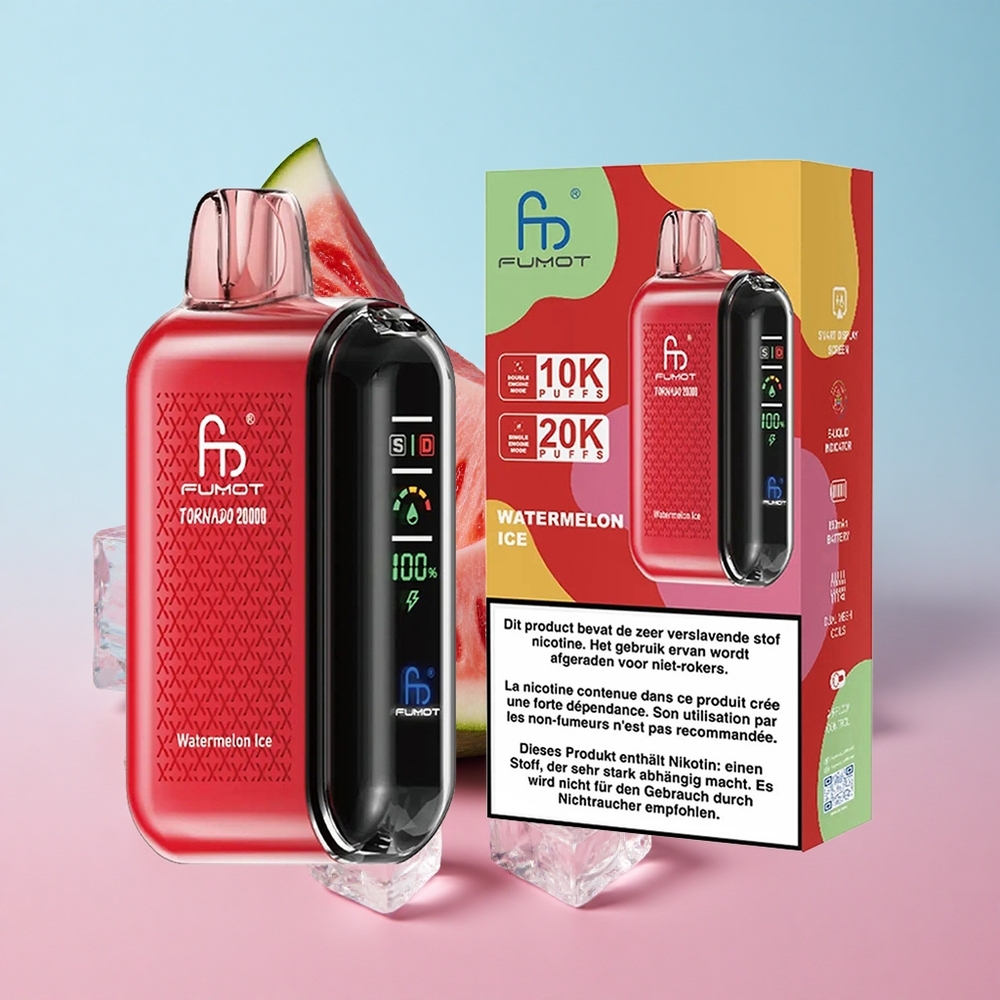 Fumot Tornado 20000 Puffs Dual Mesh Coil Ledenica Lubenica Croatia Vape Wholesale