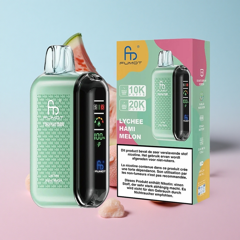 Fumot Tornado 20000 Puffs Dual Mesh Coil Liči Hami Dinja Croatia Vape Wholesale