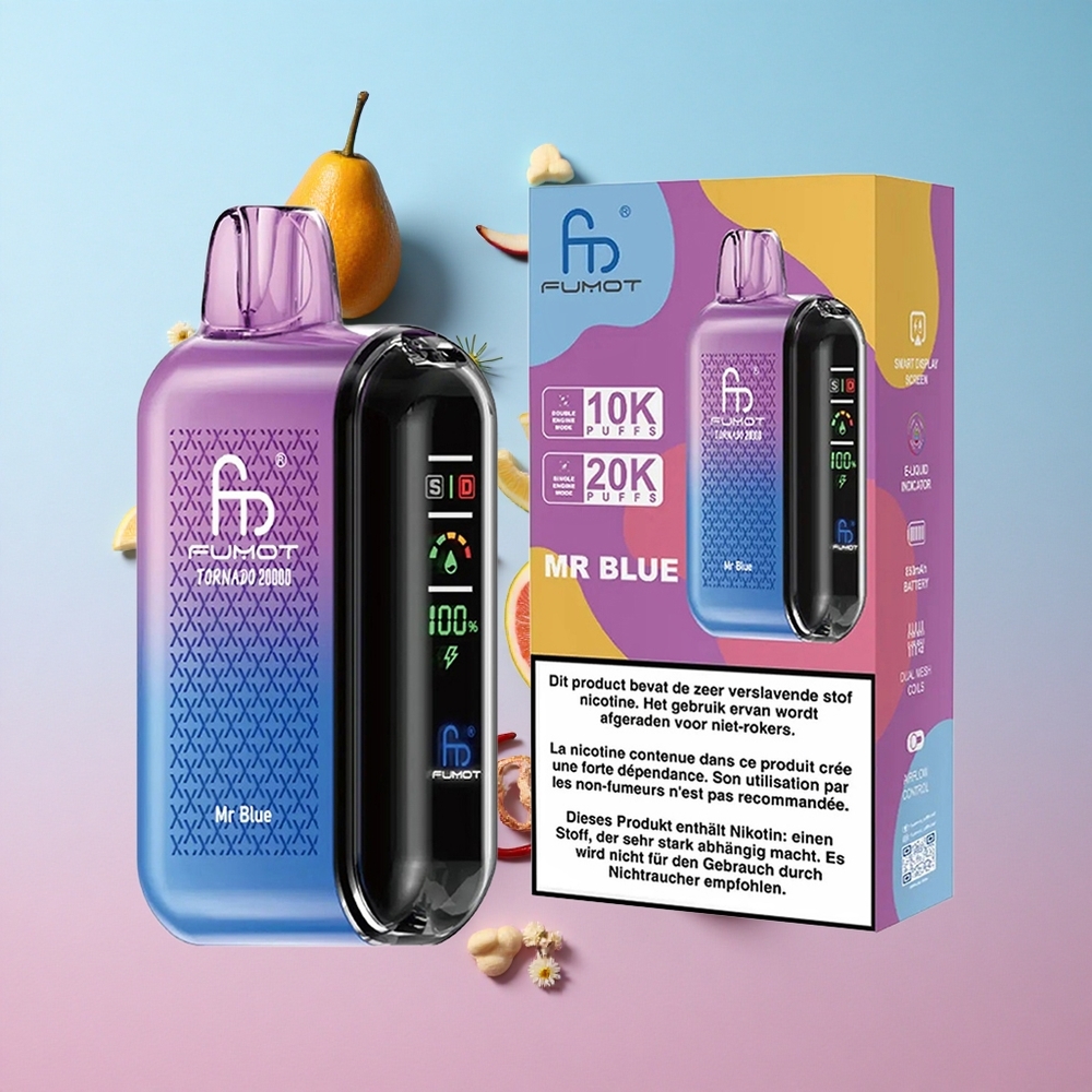 Fumot Tornado 20000 Puffs Dual Mesh Coil Mr Plavi Croatia Vape Wholesale