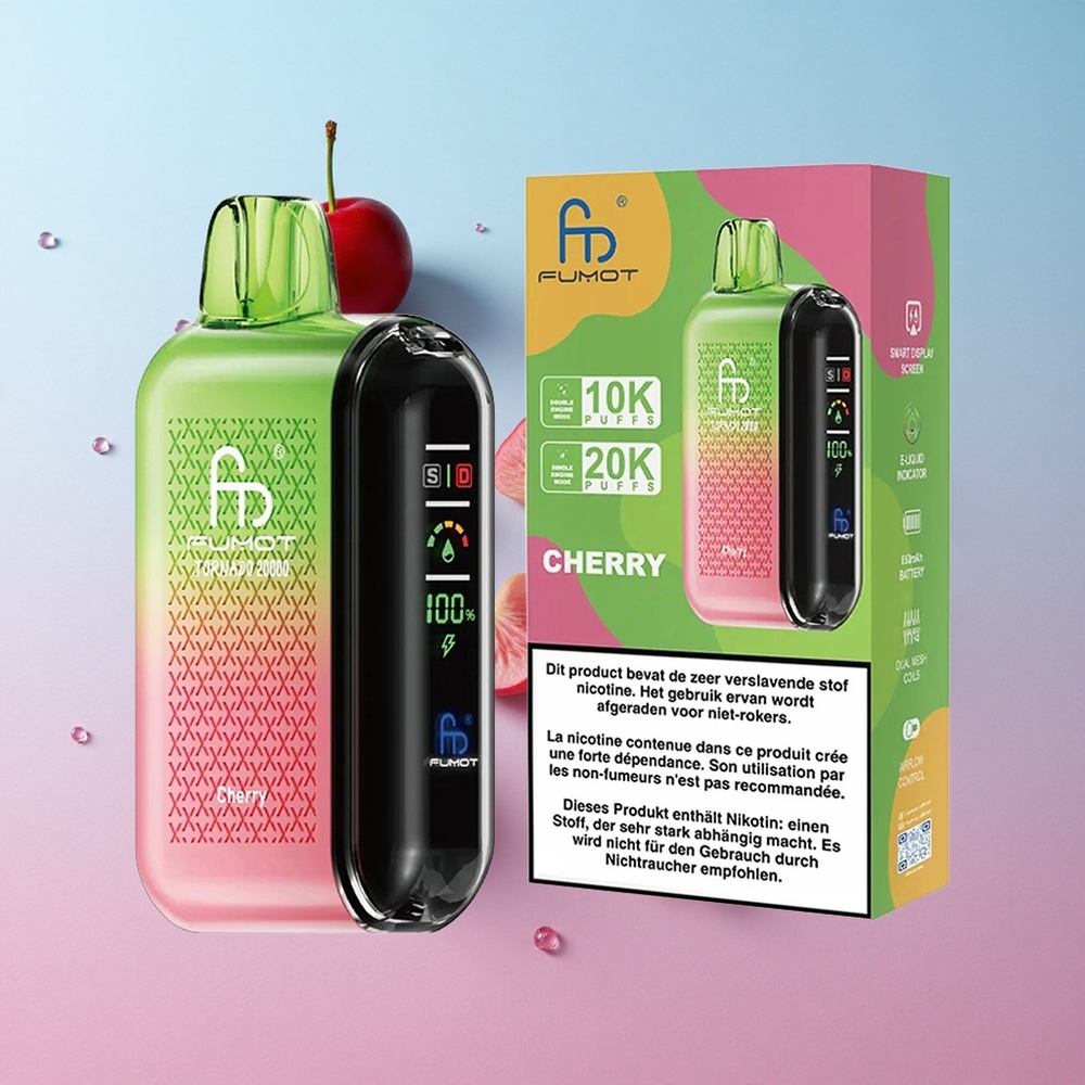 Fumot Tornado 20000 Puffs Dual Mesh Coil Trešnja (Cherry) Croatia Vape Wholesale