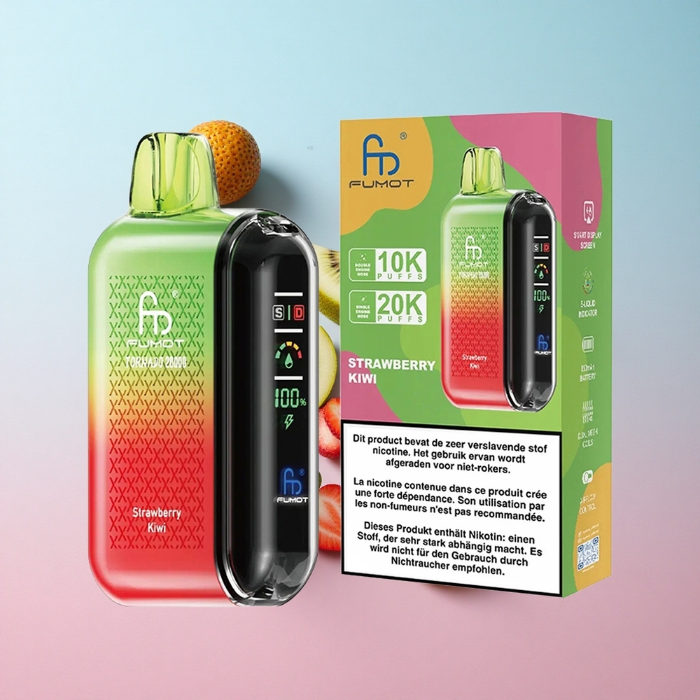 Fumot Tornado 20000 Puffs Jagoda-Kivi Dual Mesh Coil Croatia Vape Wholesale