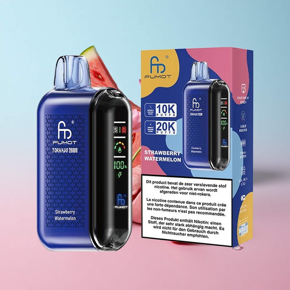 Fumot Tornado 20000 Puffs Jagoda Lubenica Dual Mesh Coil Croatia Vape Wholesale