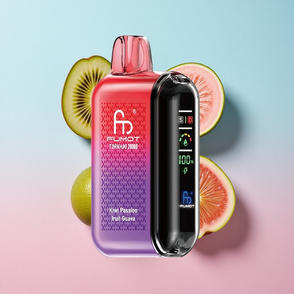 Fumot Tornado 20000 Puffs Jednokratna Vape Kivi Marakuja Guava Dual Mesh Coil Croatia Vape Wholesale