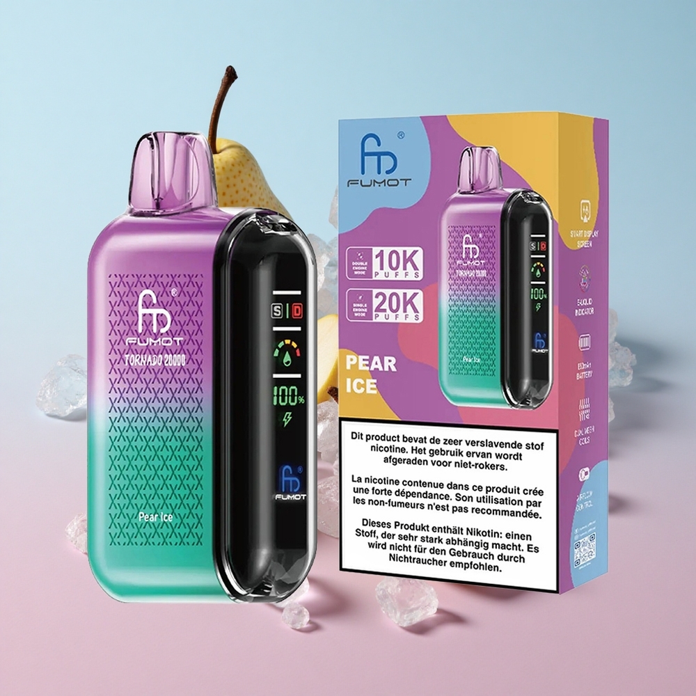Fumot Tornado 20000 Puffs Jednokratna Vape Kruškoledena Kombinacija Okusa Dual Mesh Coil Croatia Vape Wholesale