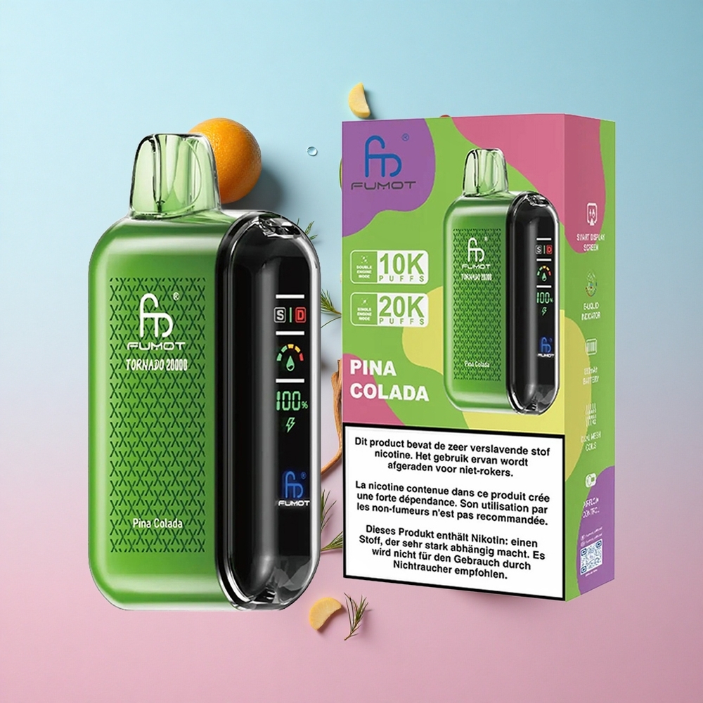 Fumot Tornado 20000 Puffs Jednokratna Vape Pina Kolada Dual Mesh Coil Croatia Vape Wholesale