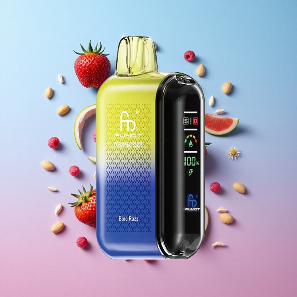 Fumot Tornado 20000 Puffs Jednokratna Vape Plava Malina Dual Mesh Coil Croatia Vape Wholesale