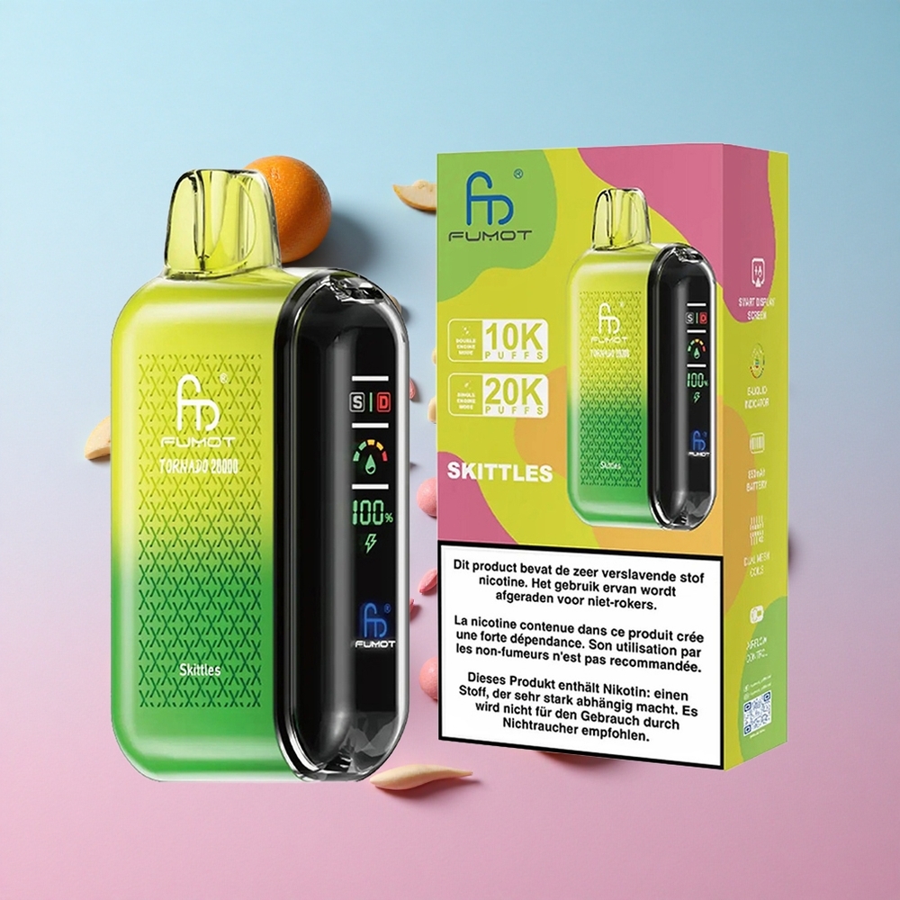 Fumot Tornado 20000 Puffs Jednokratna Vape Skittles (20ml Kapacitet Tekutine) Croatia Vape Wholesale