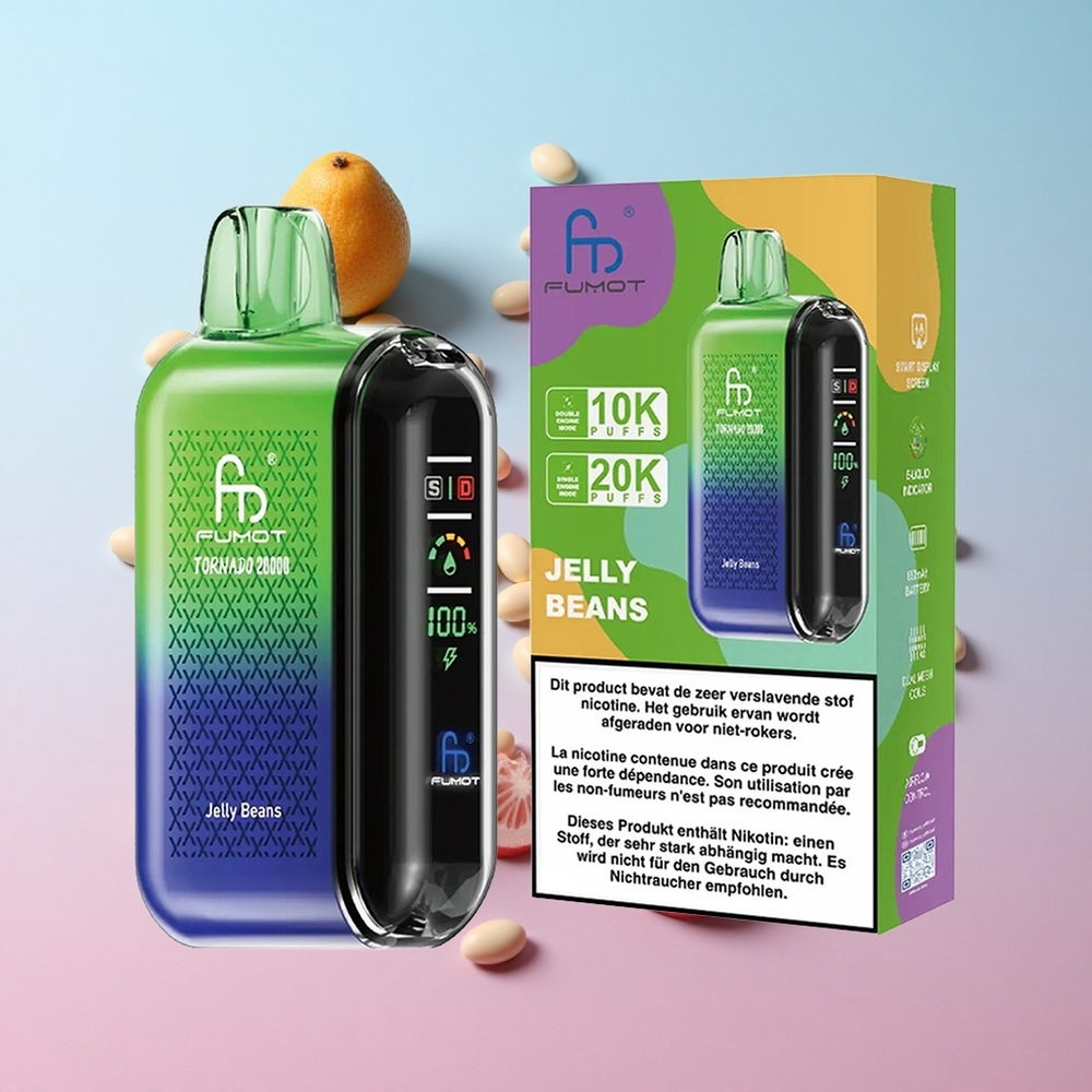 Fumot Tornado 20000 Puffs Jelly Beans (Žele bombonice) Dual Mesh Coil Croatia Vape Wholesale