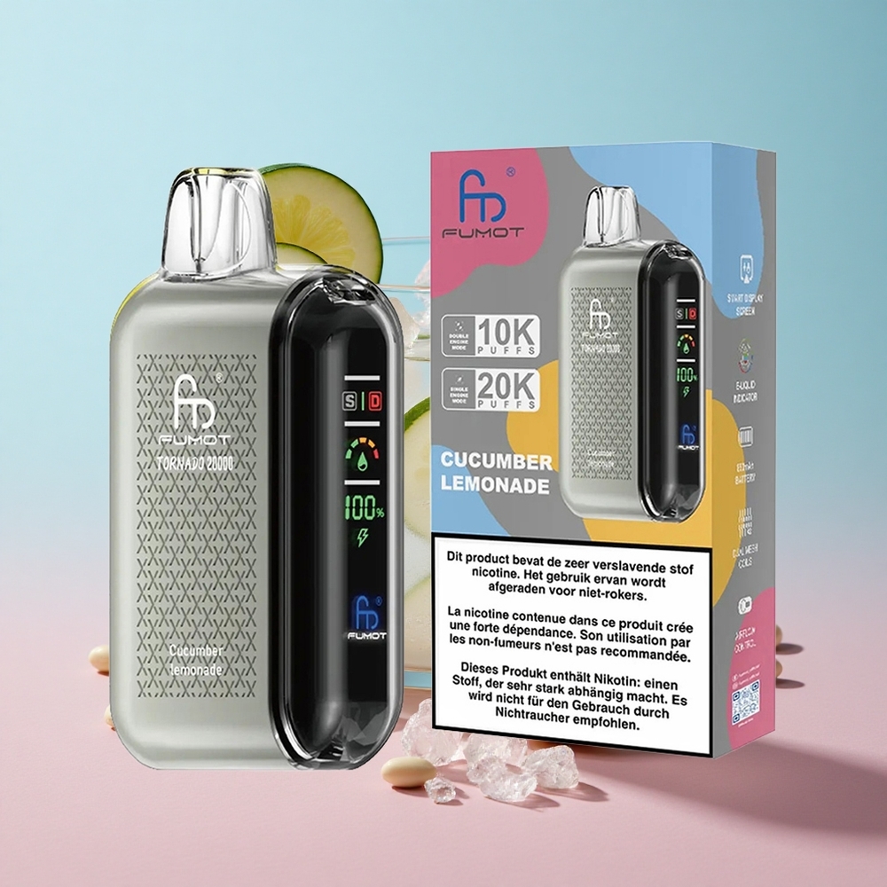 Fumot Tornado 20000 Puffs Krastavac Limunada Dual Mesh Coil Croatia Vape Wholesale