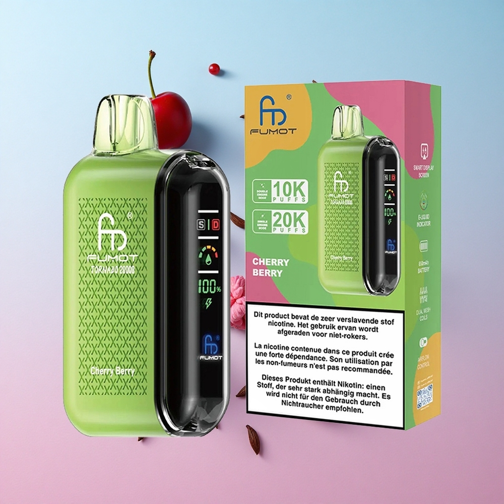 Fumot Tornado 20000 Puffs Trešnja-Bobica Dual Mesh Coil Croatia Vape Wholesale