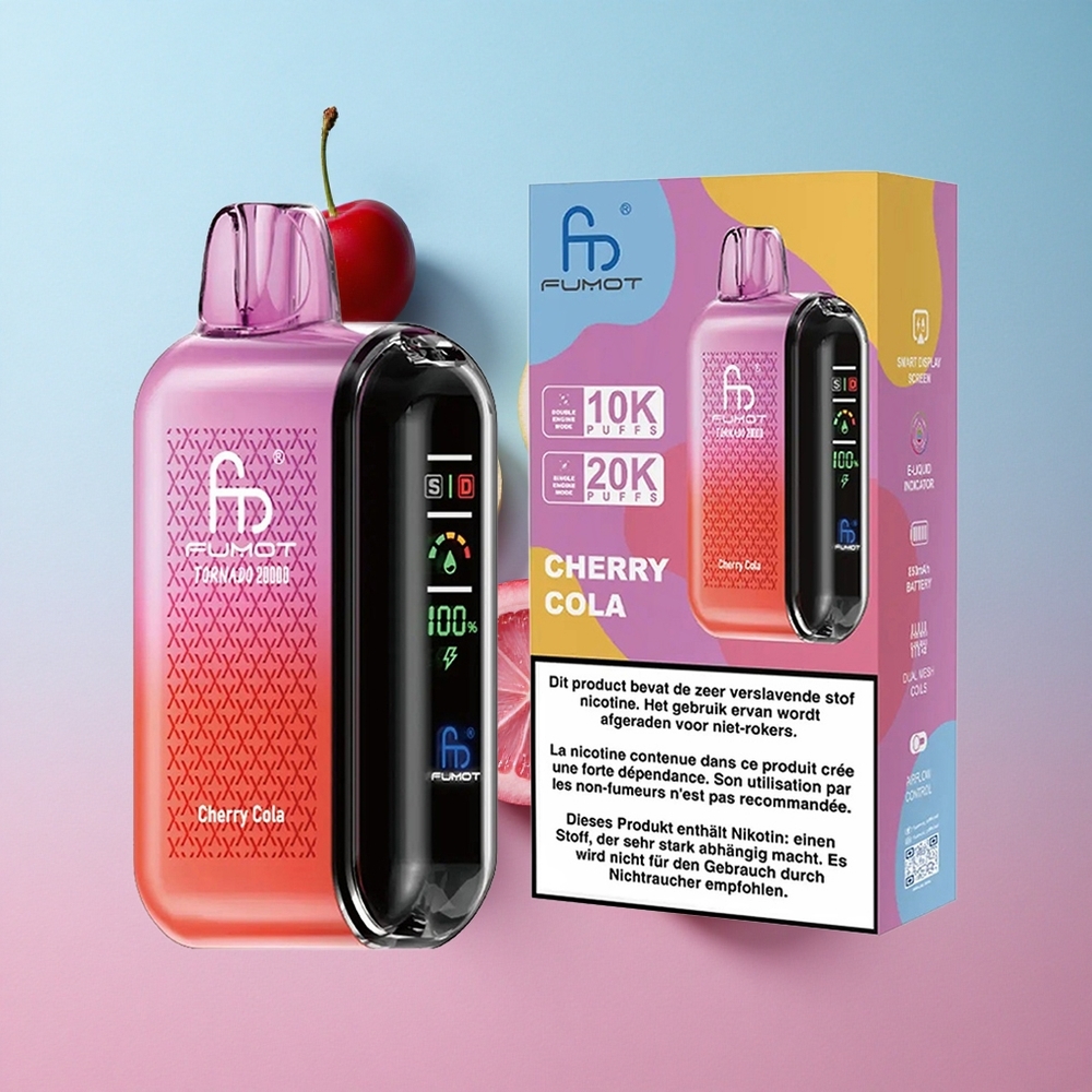 Fumot Tornado 20000 Puffs Trešnja Kola Dual Mesh Coil Croatia Vape Wholesale
