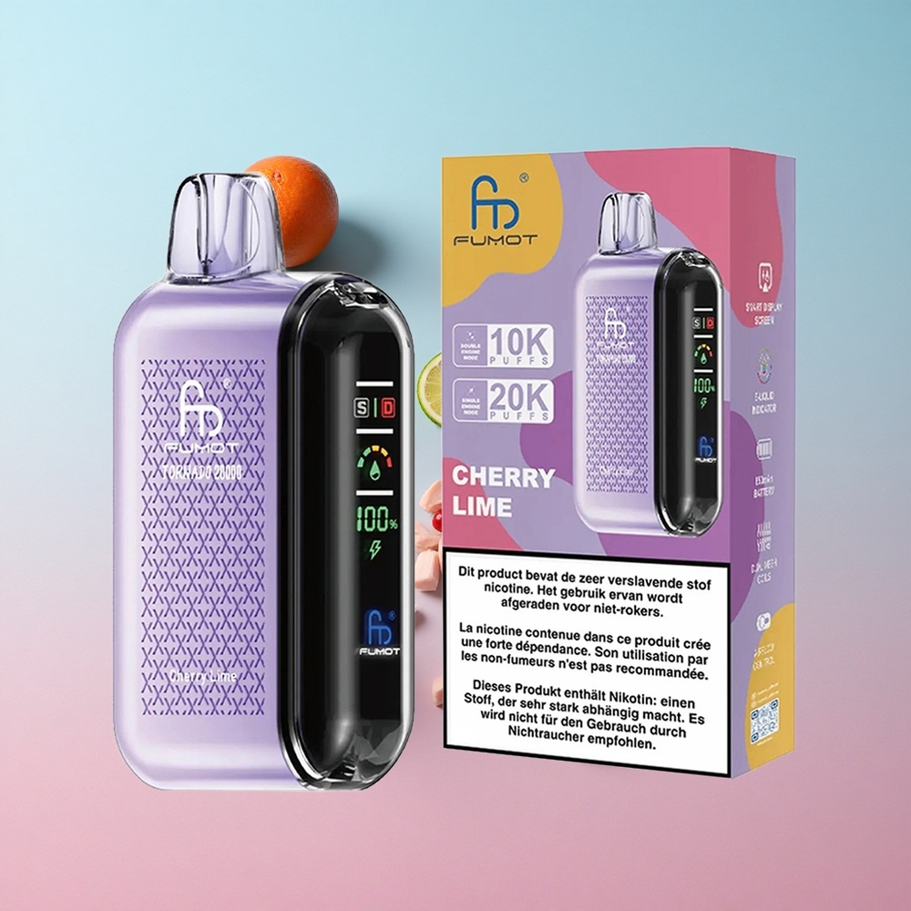 Fumot Tornado 20000 Puffs Trešnja Limeta Dual Mesh Coil Croatia Vape Wholesale