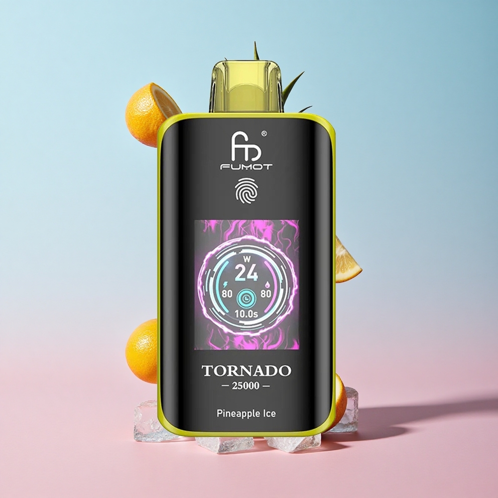 Fumot Tornado 25000 Puffs Ananas Led 20ml Pre-filled E-liquid HD Screen Croatia Vape Wholesale