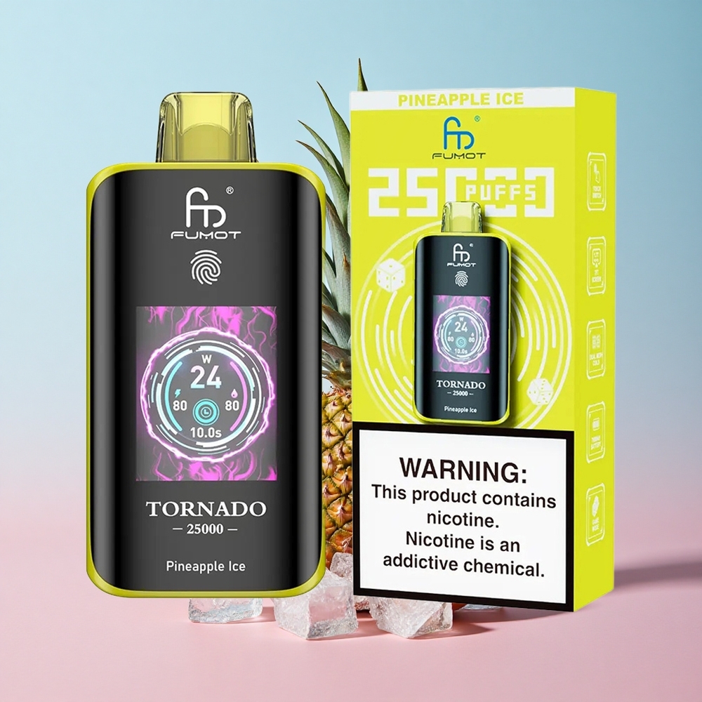 Fumot Tornado 25000 Puffs Ananas Led 20ml Pre-filled E-liquid HD Screen Croatia Vape Wholesale