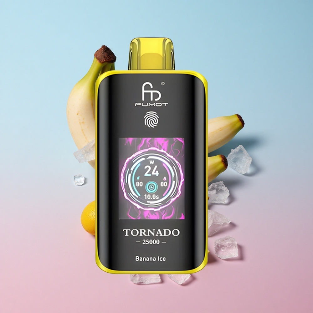 Fumot Tornado 25000 Puffs Banana Ledena HD Ekran & 20ml Pre-filled E-liquid Croatia Vape Wholesale