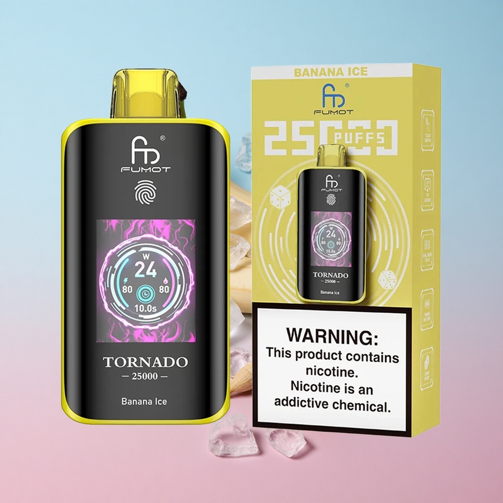 Fumot Tornado 25000 Puffs Banana Ledena HD Ekran & 20ml Pre-filled E-liquid Croatia Vape Wholesale
