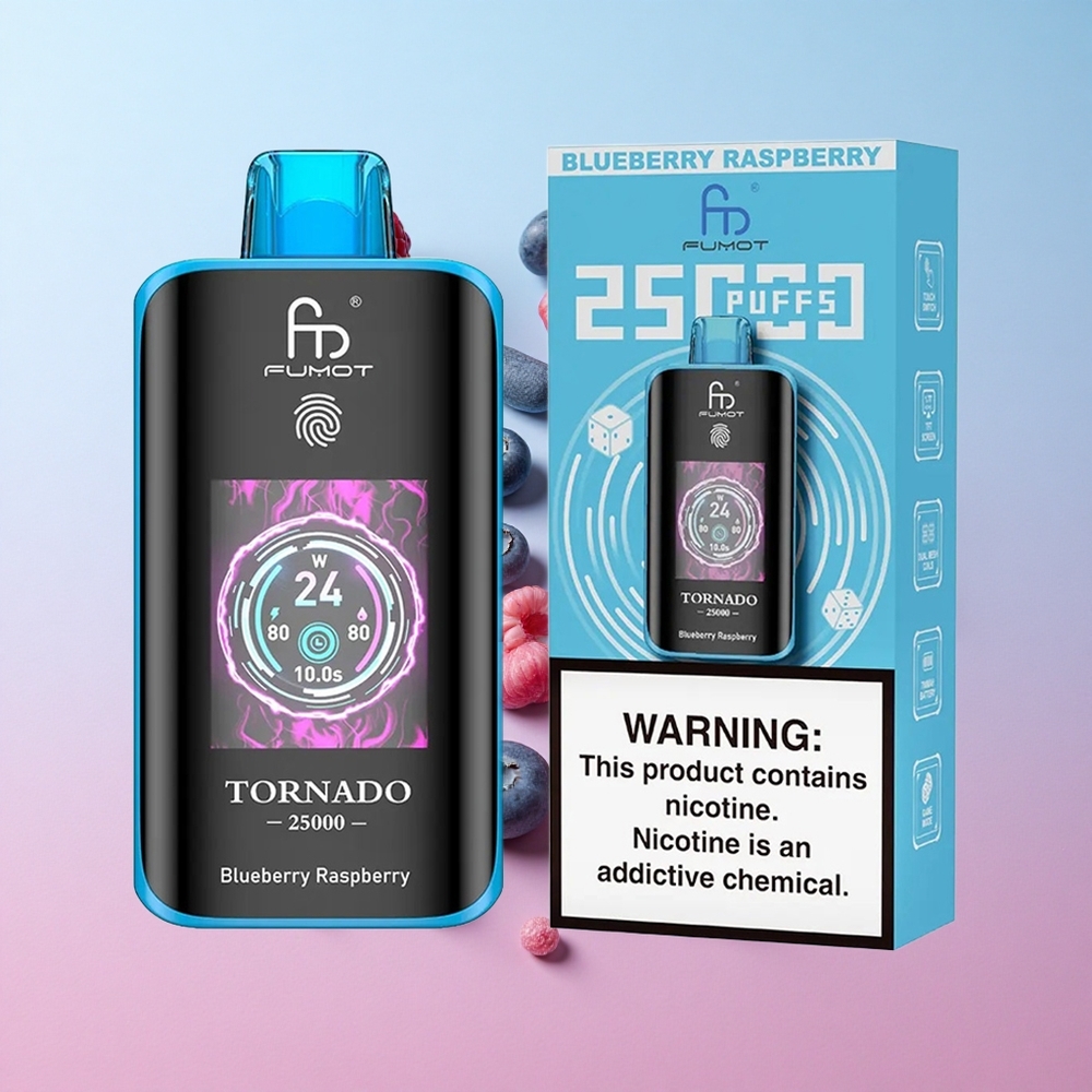 Fumot Tornado 25000 Puffs Borovnica Malina HD Ekran Croatia Vape Wholesale