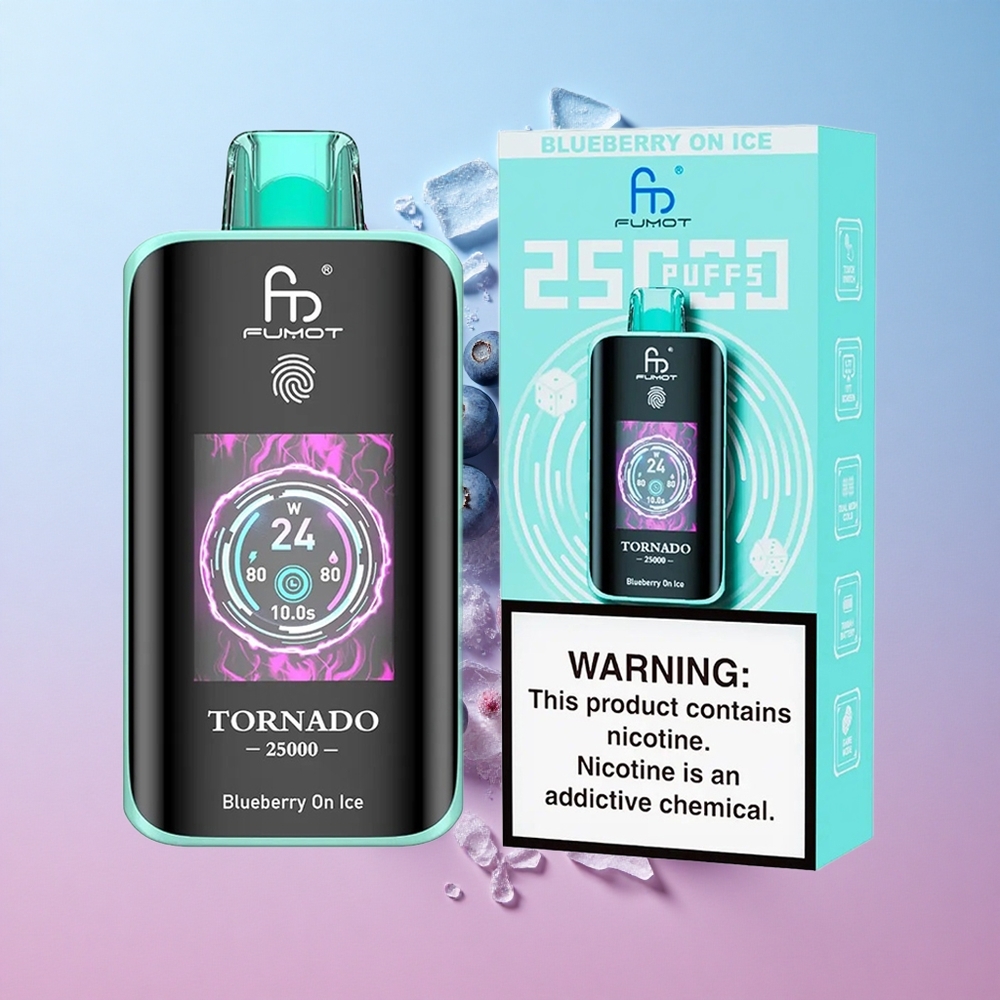 Fumot Tornado 25000 Puffs Borovnica Na Ledu HD Ekran Croatia Vape Wholesale