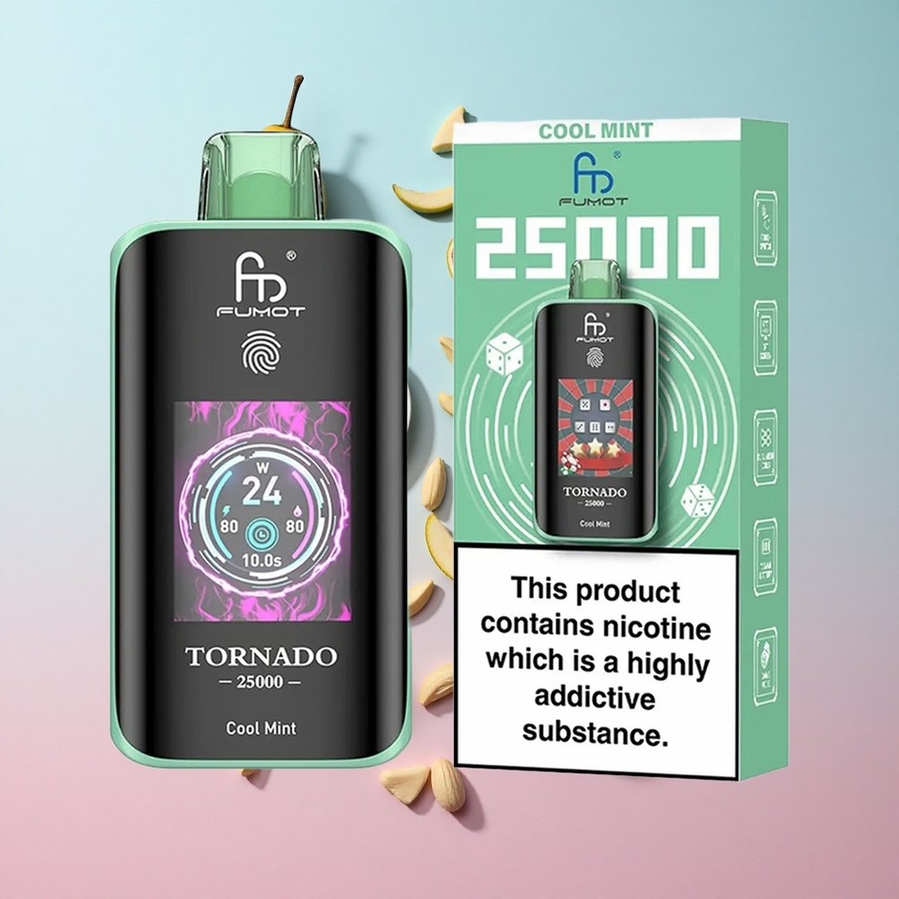 Fumot Tornado 25000 Puffs Cool Mint Hladno Menta HD Ekran Croatia Vape Wholesale